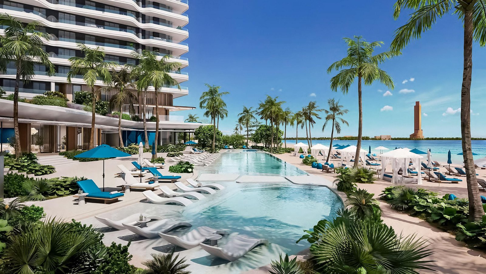 Luxurious beachfront living at Nikki Beach Residences by Aldar on Al Marjan Island, featuring stunning Arabian Gulf views from a spacious apartment balcony.